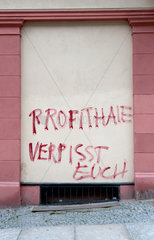 Berlin  Deutschland  Protest gegen Profithaie und Gentrifizierung