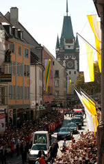 Freiburg  Deutschland  Besuch von Papst Benedikt XVI. in der Innenstadt