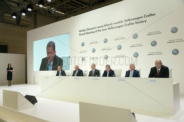 Wreschen  Polen  Pressekonferenz von Volkswagen Nutzfahrzeuge