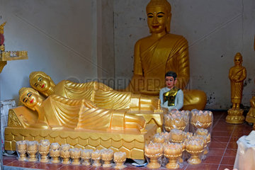Phnom Penh  Kambodscha  Buddhafiguren in einem Geschaeft