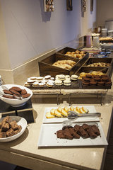 Assorted pastries on buffet