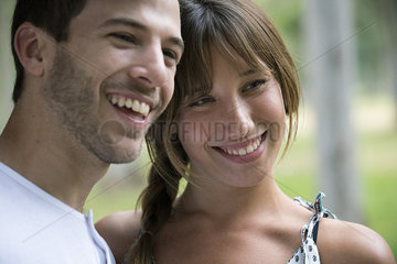 Young couple smiling  portrait