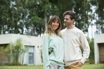 Young couple outdoors  portrait