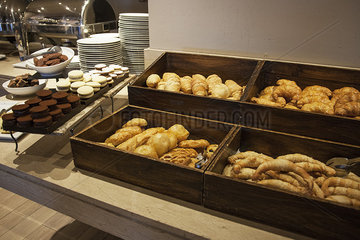 Assorted pastries on buffet