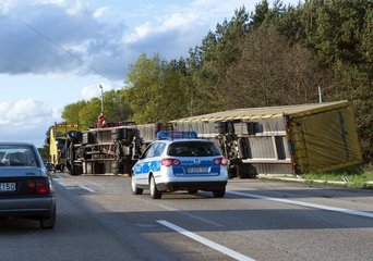 LKW-Unfall auf der BAB A7 bei Walsrode Richtung Hamburg