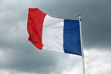 Verdun  Frankreich  die franzoesische Nationalflagge
