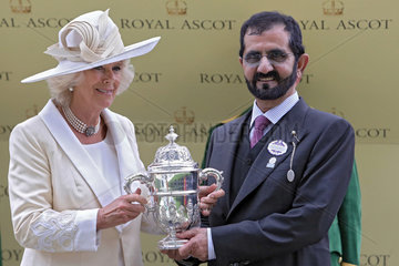 Ascot  Grossbritannien  Camilla Mountbatten-Windsor und Sheikh Mohammed bin Rashid al Maktoum