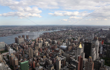 New York City  USA  Blick vom Empire State Buildung nach Osten