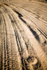 Huelva  Spanien  Spuren im Sand