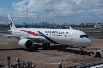 Sydney  Australien  Malaysia Airlines A350 Jet auf dem Flughafen Sydney