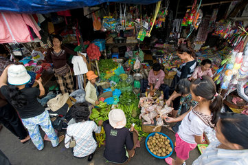 Phnom Penh  Kambodscha  Marktszene auf dem Kandal Markt