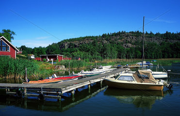 Vimmerby  Schweden  Bootsanleger am Erlebnispark Astrid Lindgrens Welt
