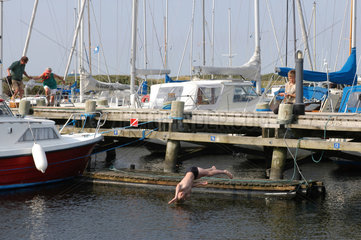 Ranum  Daenemark  Segelboote im Ronbjerg Havn