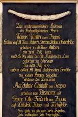 Ruehstaedt  Deutschland  Gedenktafel in der evangelischen Dorfkirche