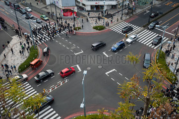Tokio  Japan  Strassenkreuzung in Harajuku