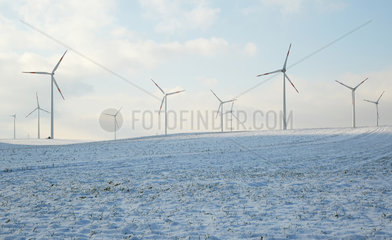 Rehfelde  Deutschland  Windenergieanlagen eines Windparks