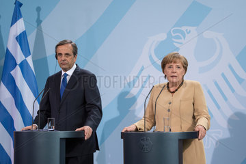 Berlin  Deutschland  Bundeskanzlerin Dr. Angela Merkel  CDU  und Andonis Samaras  Ministerpraesident Griechenlands