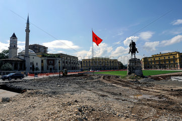 Tirana  Albanien  Baustelle am Skanderbeg-Platz in Tirana