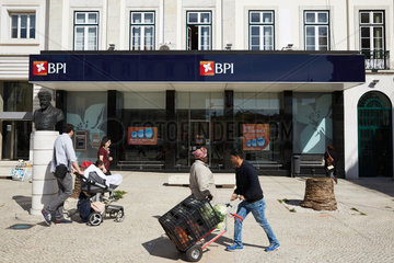 Lissabon  Portugal  Filiale der Bank BPI am Praca Rossio