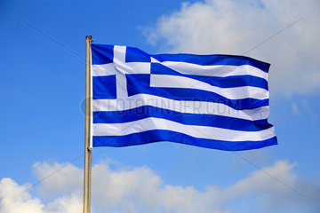 Rethymno  Griechenland  Flagge Griechenlands auf Kreta