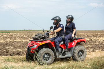 Tudora  Republik Moldau  Grenzpolizei Politia de Frontiera an der gruenen Grenze