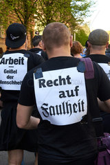 Berlin  Deutschland  Demonstration zum Internationaler Kampf- und Feiertag der Arbeitslosen