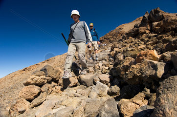 La Orotava  Spanien  Wandergruppe auf dem Pico del Teide