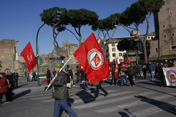 Kommunist bei der Generalstreik in Rom