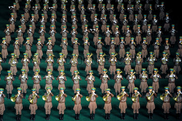 Pjoengjang  Nordkorea  Musikkapelle beim Arirang-Festival