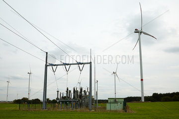 Willmersdorf  Deutschland  Umspannwerk der Windenergieanlagen eines Windparks