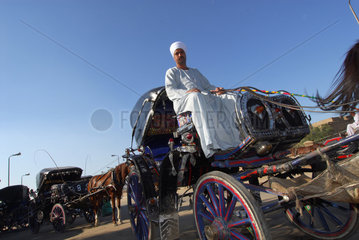 Luxor  Aegypten  Pferdekutschen