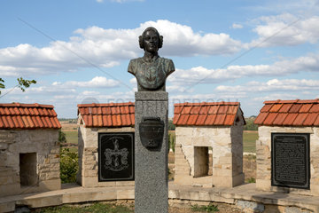 Bender  Republik Moldau  Denkmal des Luegenbarons Muenchhausen auf der Festung Bender