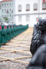 Wittenberg  Deutschland  die Luther-Skulpturen von Ottmar Hoerl