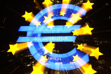 Frankfurt  Deutschland  Symbol des Euro