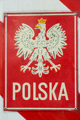 Gubin  Polen  Grenzmarkierung an der polnisch-deutschen Grenze