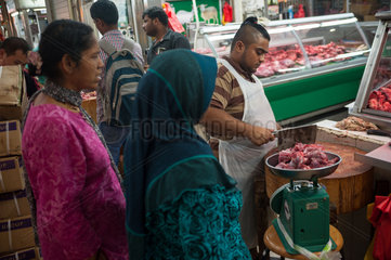 Singapur  Republik Singapur  Metzger im Tekka-Markt in Little India
