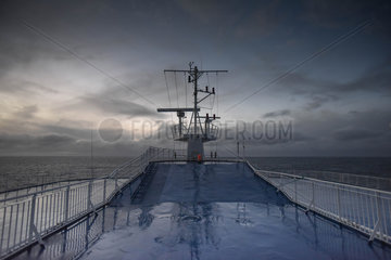 Daenemark  Navigationsanlage auf einem Faehrschiff der Smyril Line