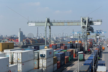 Mannheim  Deutschland  Containerterminal Mannheimer Hafen und Industriegebiet Ludwigshafen