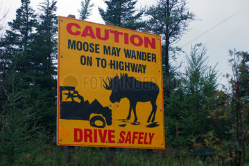 Dildo  Kanada  Warnschild vor Elchen