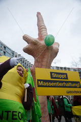 Berlin  Deutschland  Demonstration gegen Massentierhaltung