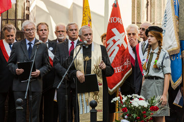 Posen  Polen  Zeremonie am Eisenbahnwerk ZNTK Poznan zum 60. Jahrestag des Posener Aufstands