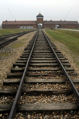 Auschwitz  Polen  Torhaus des Konzentrationslager Auschwitz-Birkenau