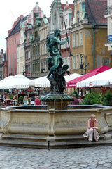 Posen  Polen  der Neptun-Brunnen auf dem Alten Markt