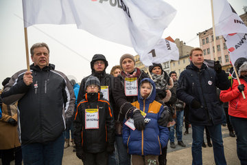 Posen  Polen  Demonstration von Oppositionellen gegen Rassismus