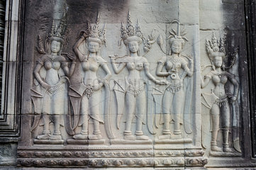 Angkor  Kambodscha  Wandfries mit Darstellungen von Apsaras