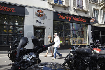 Paris  Ile-de-France  Frankreich - Die Niederlassung Harley-Davidson Paris-Bastille am Boulevard Beaumarchais im 3. Arrondissement.