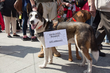 Berlin  Deutschland  Tierschuetzer demonstrieren gegen Tierversuche