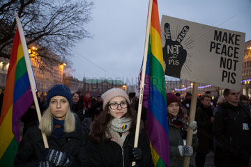 Posen  Polen  Demonstration von Studenten gegen die Politik der Gleichschaltung