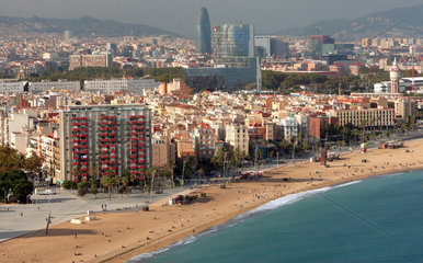 Barcelona  Spanien  Stadtansicht mit Strand