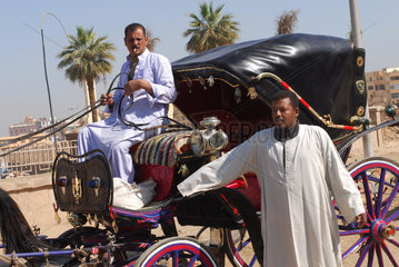 Luxor  Aegypten  Kutscher bieten Kutschfahrten fuer Touristen an